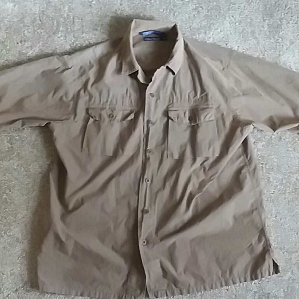 Nautical Man Dadcore Short Sleeves y2k Grandpa  Brown Short Sleeve Shirt size L